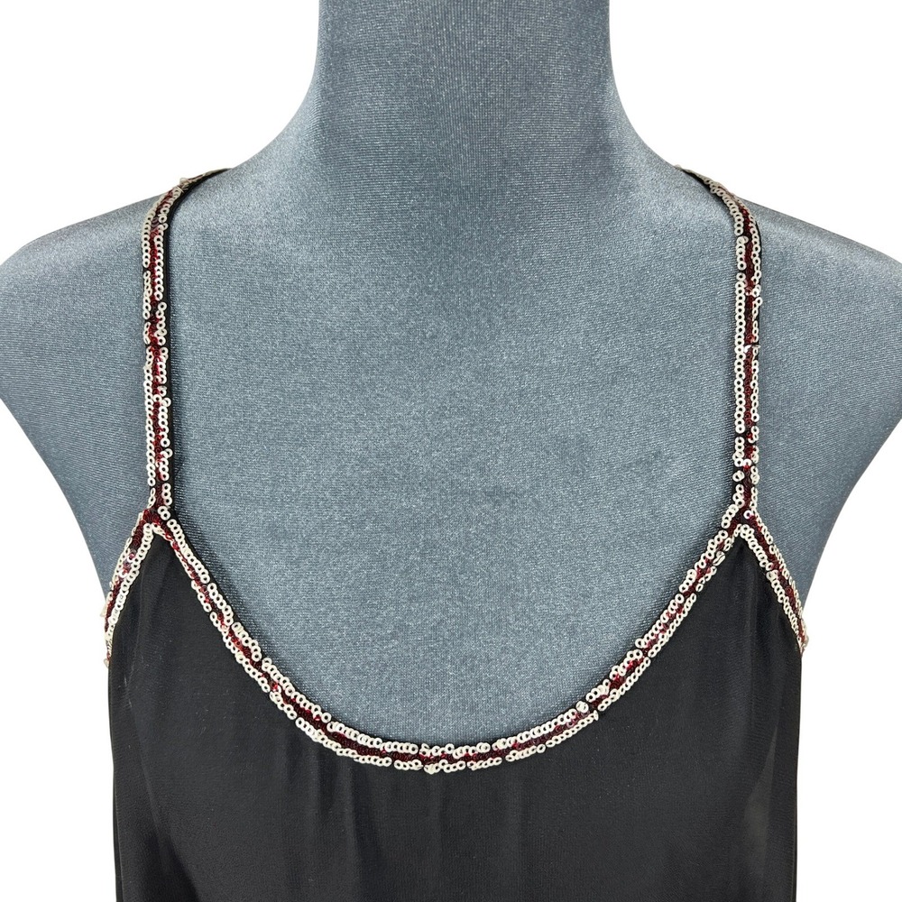 BB Dakota Sequin Cami Small Black Gold Sheer Indie Sleaze Y2K Disco Baddie Retro - Picture 4 of 9